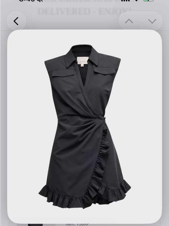 cinq a sept Dresses & Skirts - Cinq a Sept Black Zenni Ruffle Sleeveless Wrap Mini Dress Flattering & versatile